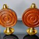 Pair of brutalist candlesticks by Ardisur, bronze and wood, Spain, 1970
