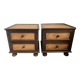 Tables de chevet - Bois exotique et rotin