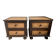 Tables de chevet - Bois exotique et rotin