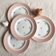 Flat plates pink floral patterns half porcelain ardy