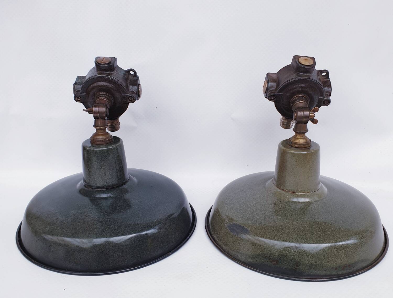 Antique enamelled wall lights