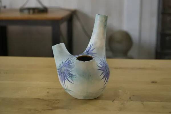 Vase en céramique par Marie-Madeleine Jolly modèle « Chardon » 1940’s