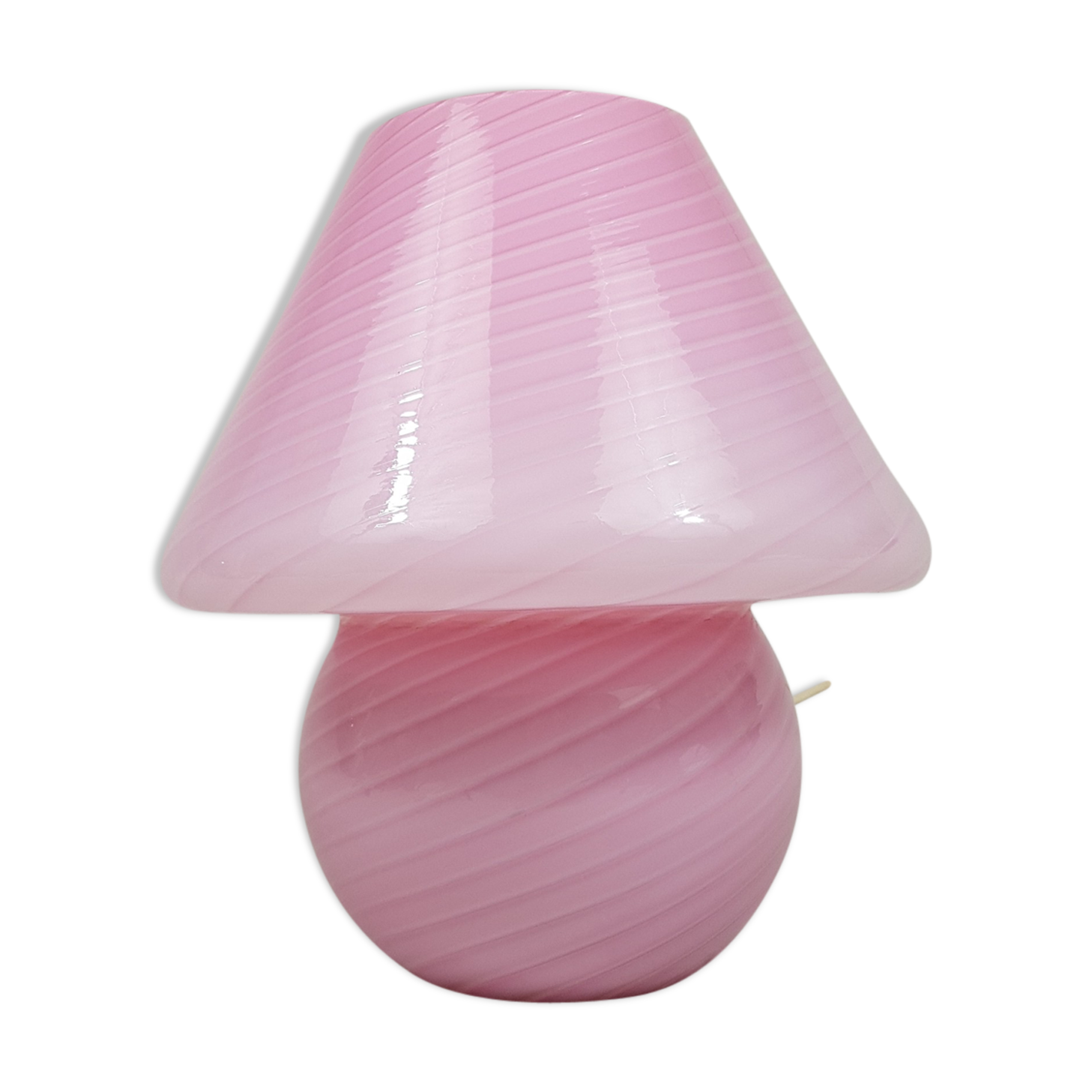 Lamp glass of Murano Venini spiral pink and white