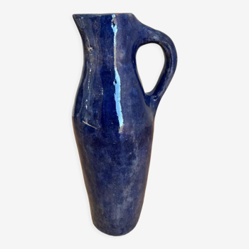 Large blue clay vase