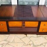 Wooden coffee table with interior niche