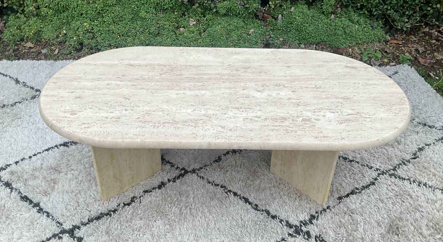 Travertine coffee table, 1970s.