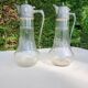 Pair of crystal and pewter jugs