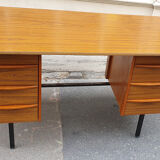 Wood desk and wood color formica top, 1960