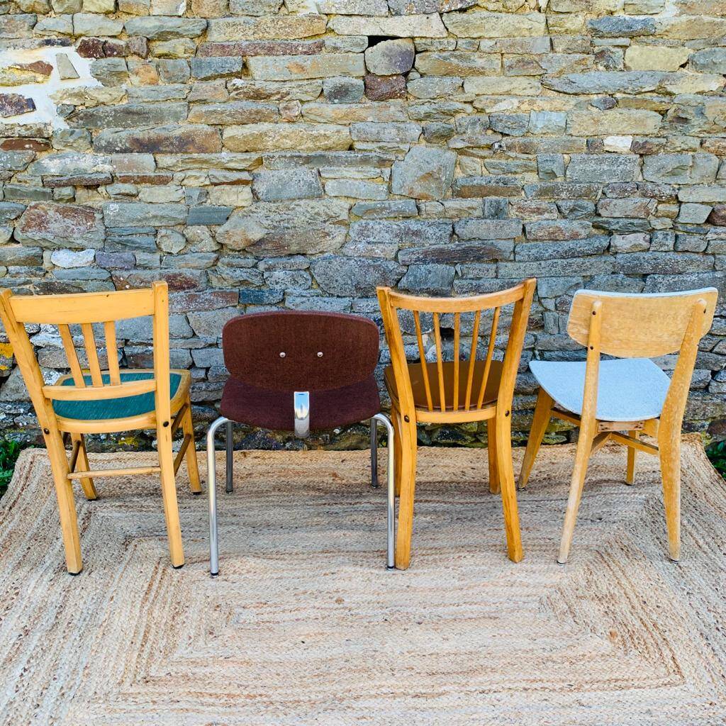 Set of 8 mismatched chairs
