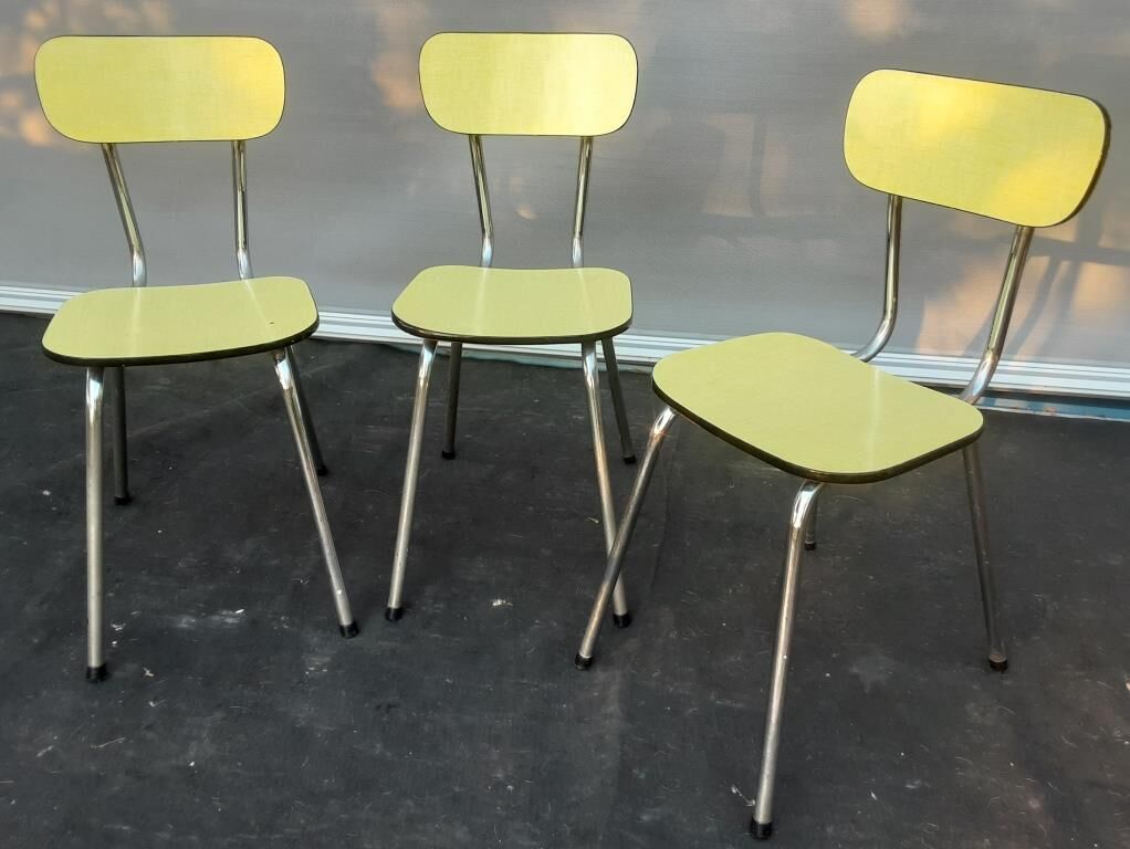 Trio yellow formica chairs