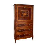 Secretary in veneer wood and walnut period transition xviii eme century