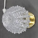 Pair of 1970s mid-century Czech table lamps with prismatic glass shades