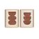 Duo of terracotta abstract paintings on paper signed Eawy.