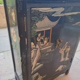 Black chinoiserie lacquer cabinet