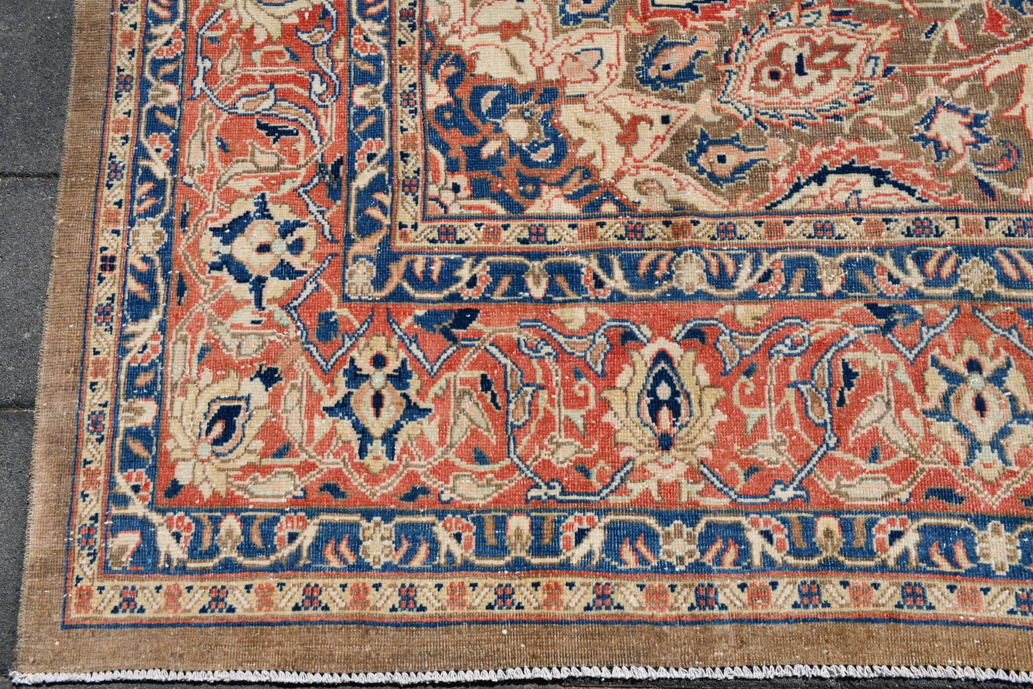Large Antique Persian Carpet 300x397 cm, Medallion and Floral Patterns
