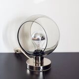 Lampe space age en chrome et verre fumé, 1970