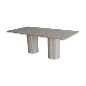 Table à manger rectangulaire Olympia - 180x90 - travertin naturel