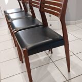 Suite of 4 chairs Scandinavian teak vintage 1970s