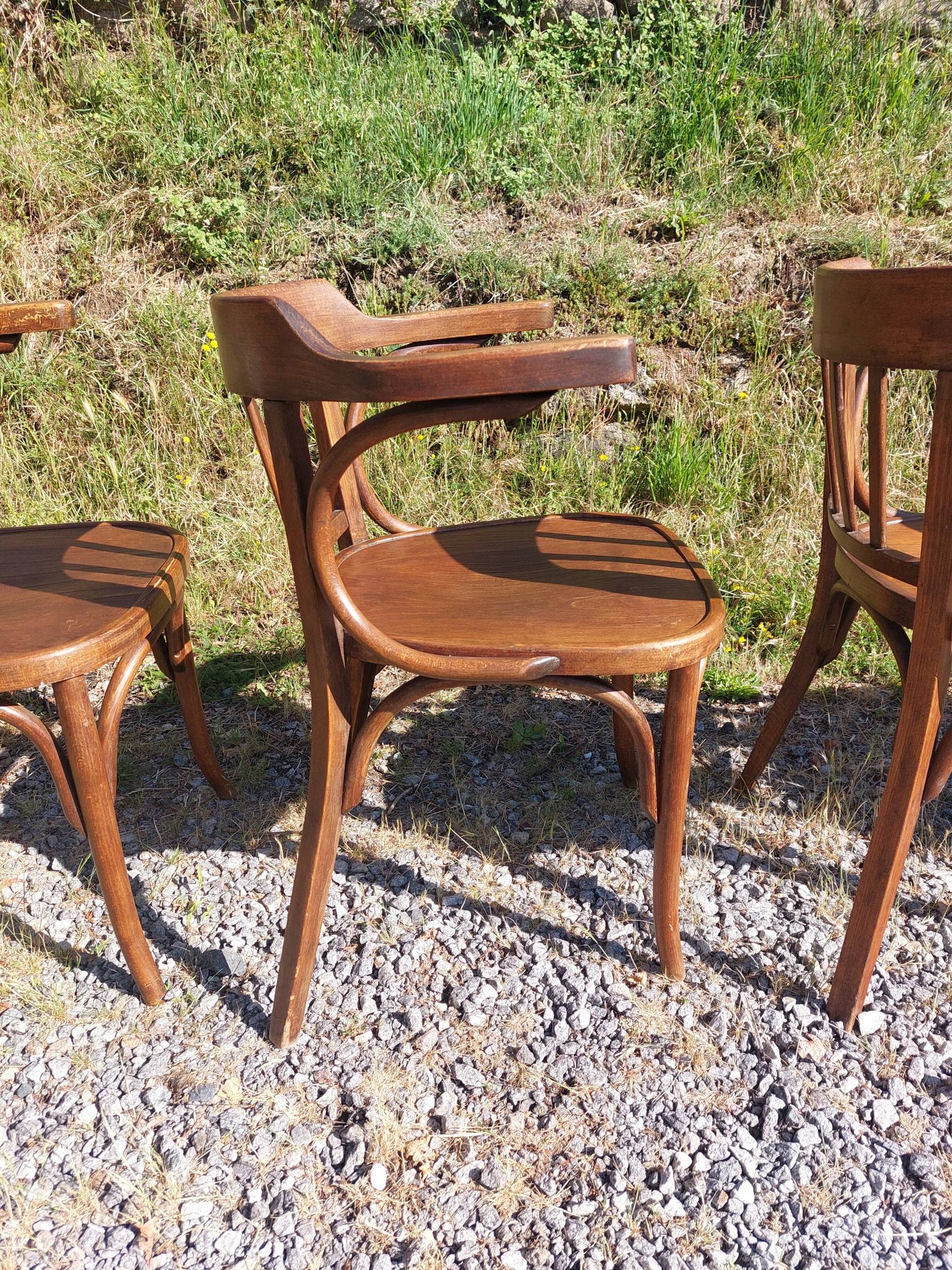 4 fauteuils Baumann en bois courbé