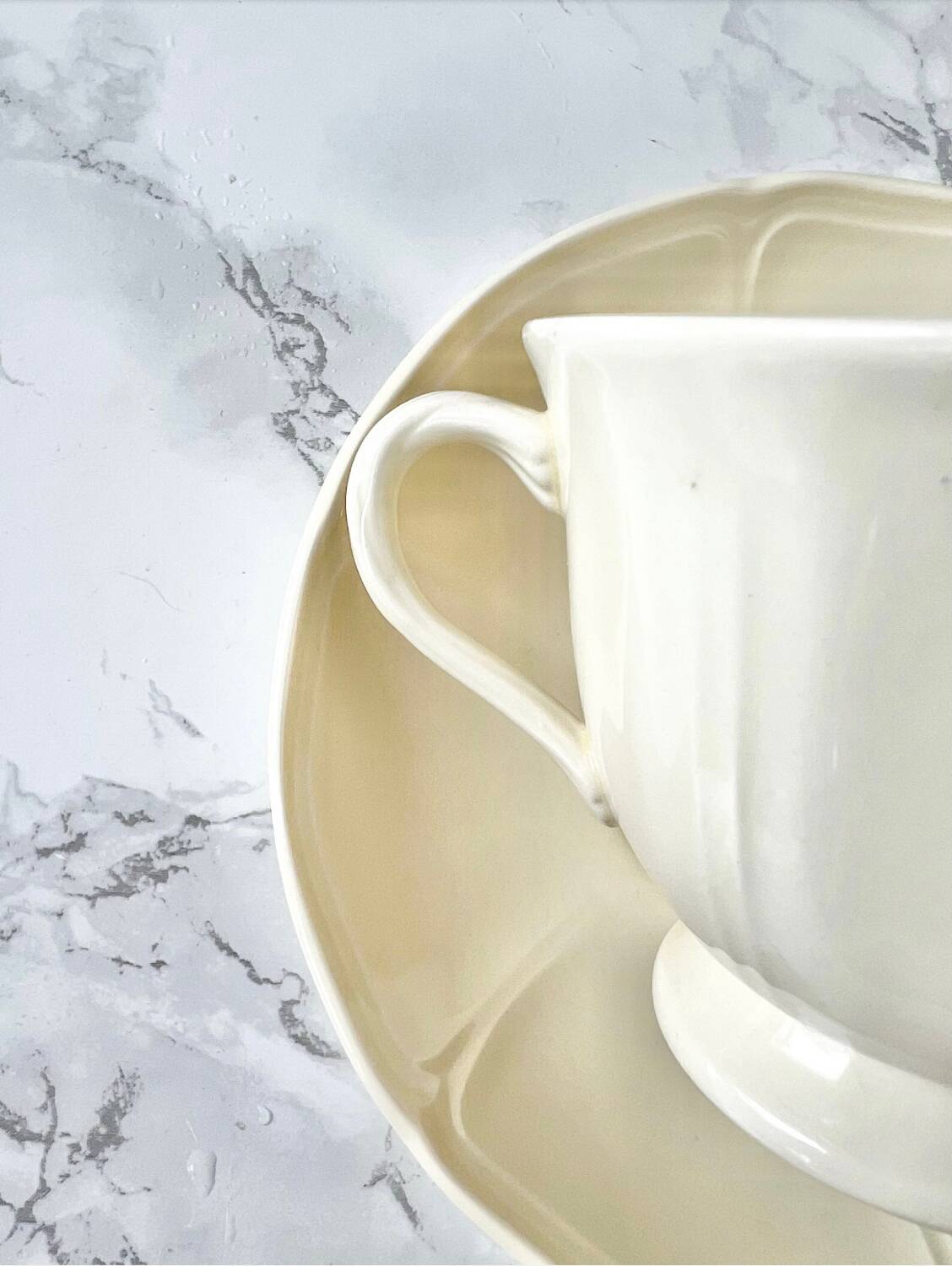 Pair of white porcelain teacups from Wedgwood