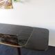 Folding table with black and gold painted glass, 1950