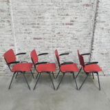 4 vintage dining table chairs with armrests
