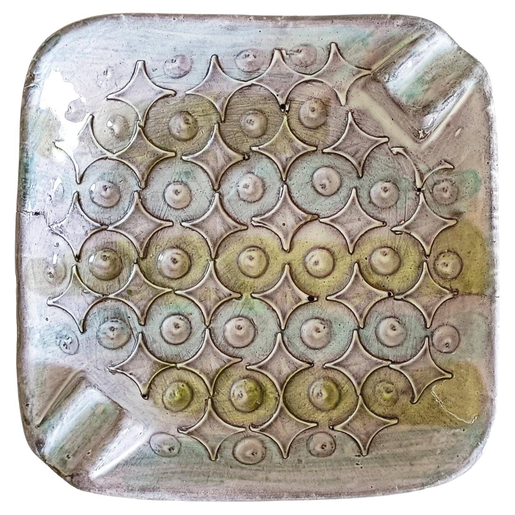 Mid-Century Bitossi Aldo Londi Ceramic Ashtray/ Vide-Poche, Signed, Italy, 960s