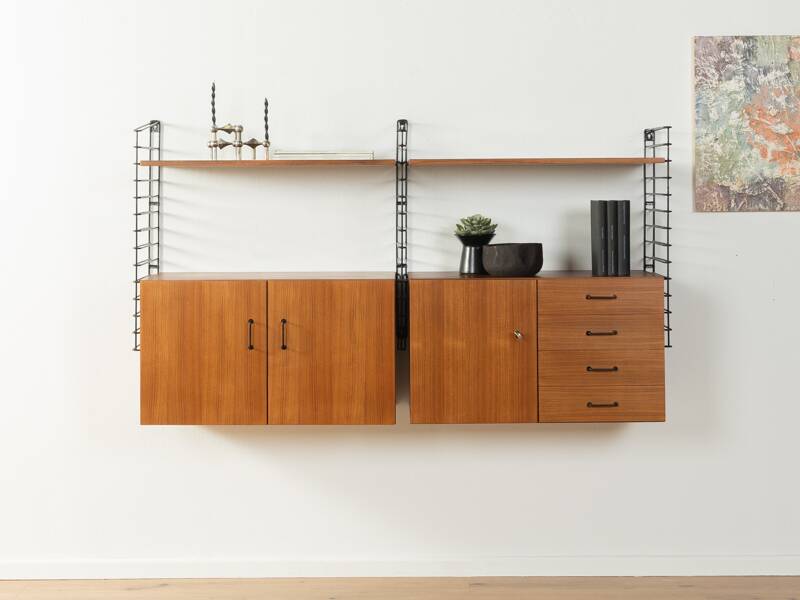 Teak veneer wall shelf, 1960s