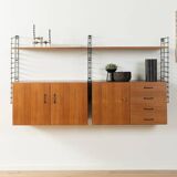 Teak veneer wall shelf, 1960s