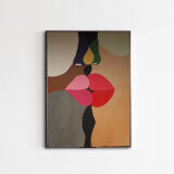 Acrylic paint The last of kisses colorful painting for contemporary design