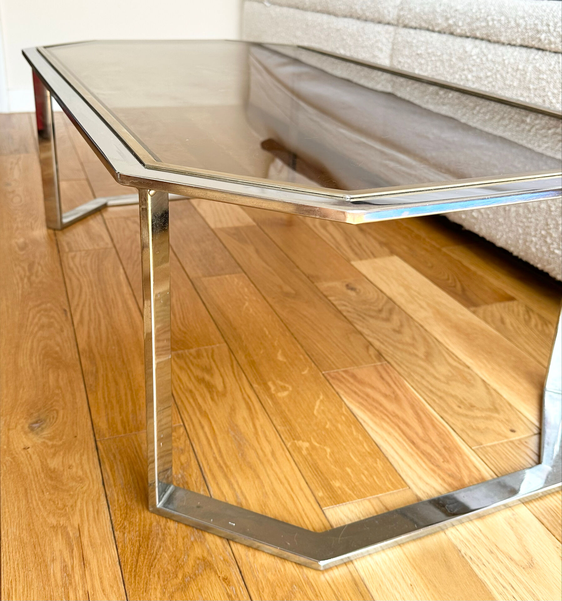 Table basse métal Chromé
