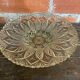 Vintage Flat Fruit Bowl, Moulded & Cut Glass
