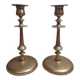 Pair of antique weighted brass candlesticks – neoclassical style