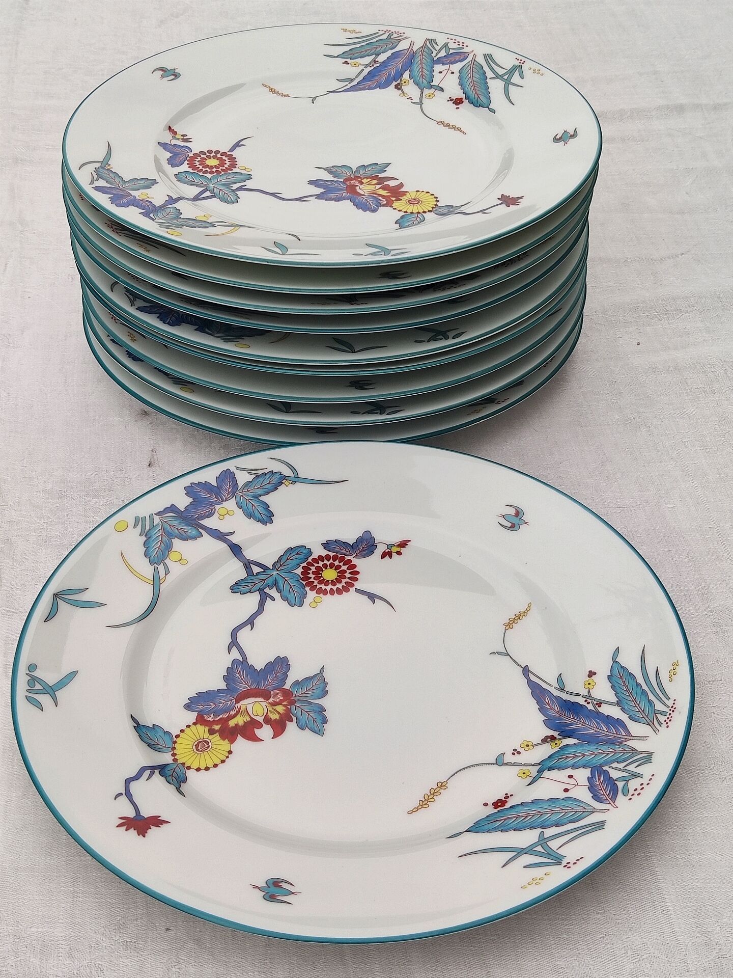 10 flat plates in Limoges porcelain - Haviland