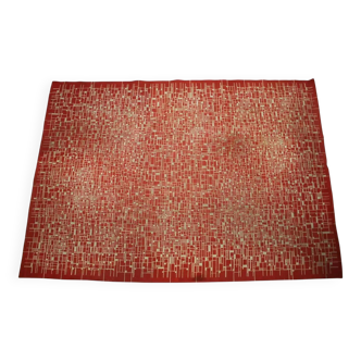 Interesting big abstract geometric modernist bouclé carpet / rug, around 1950s