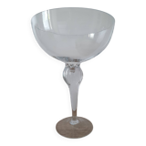 Large crystal fruit bowl on foot