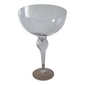 Large crystal fruit bowl on foot