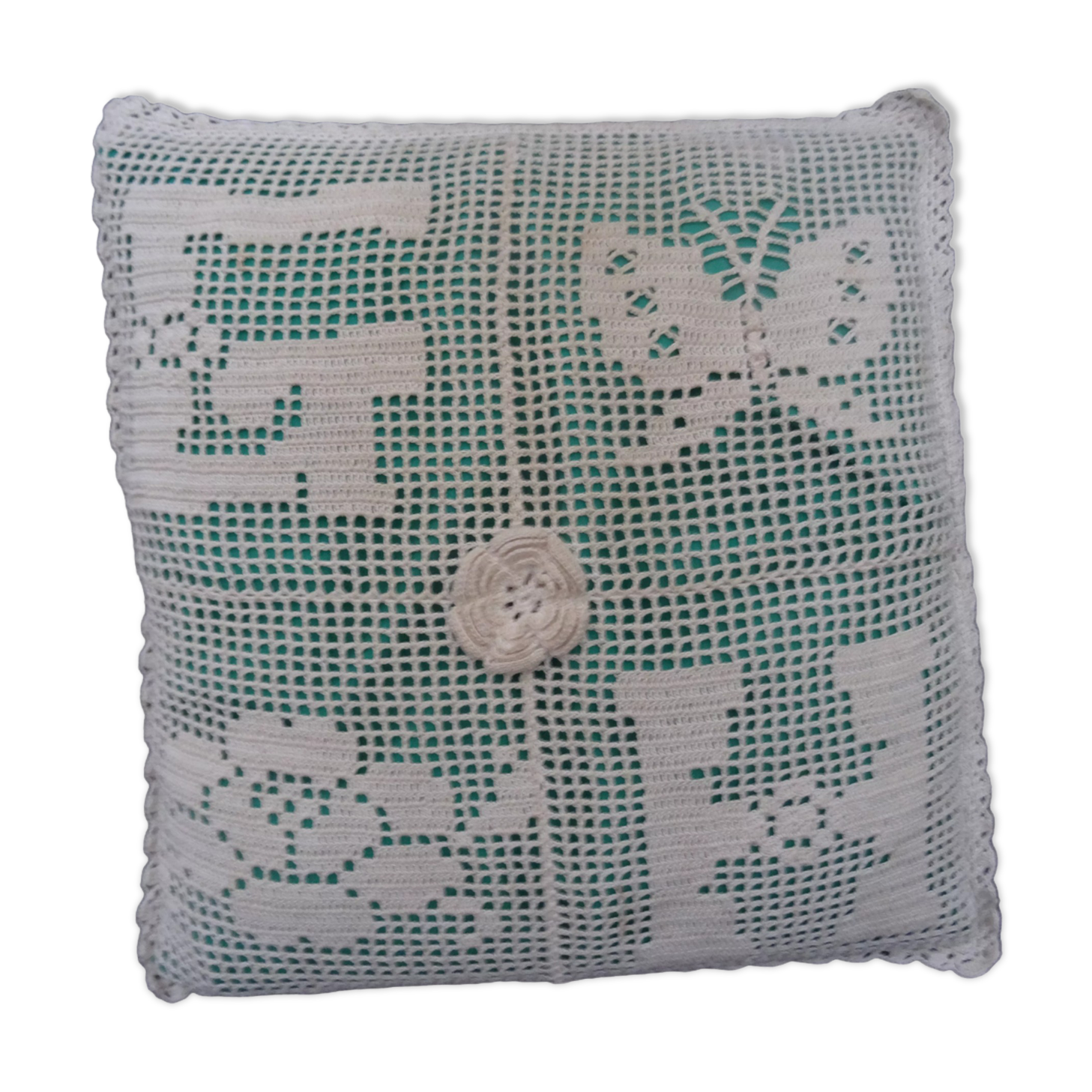 Vintage crochet cushion