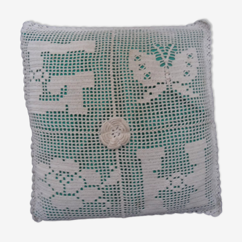 Vintage crochet cushion