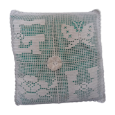 Coussin au crochet vintage