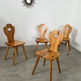 Lot 4 old farm chairs 60 vintage years