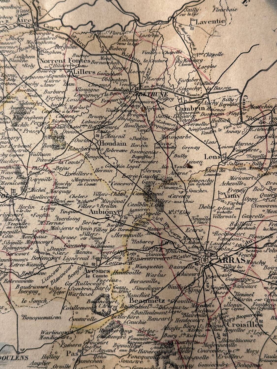 Carte géographique ancienne du Département du Pas-de-Calais - 1860