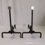 Bronze cast iron firewood fireplace accessory andier spit grill