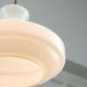 Mid-Century Italian White Glass and Brass Pendant Lamp