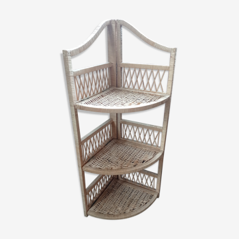 Rattan corner shelf