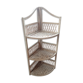 Rattan corner shelf