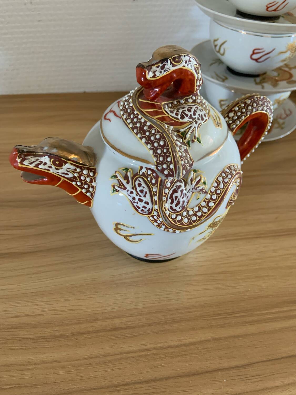 Japanese service with golden dragon pattern