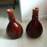 Pair of ceramic vases enamelled late 19th century