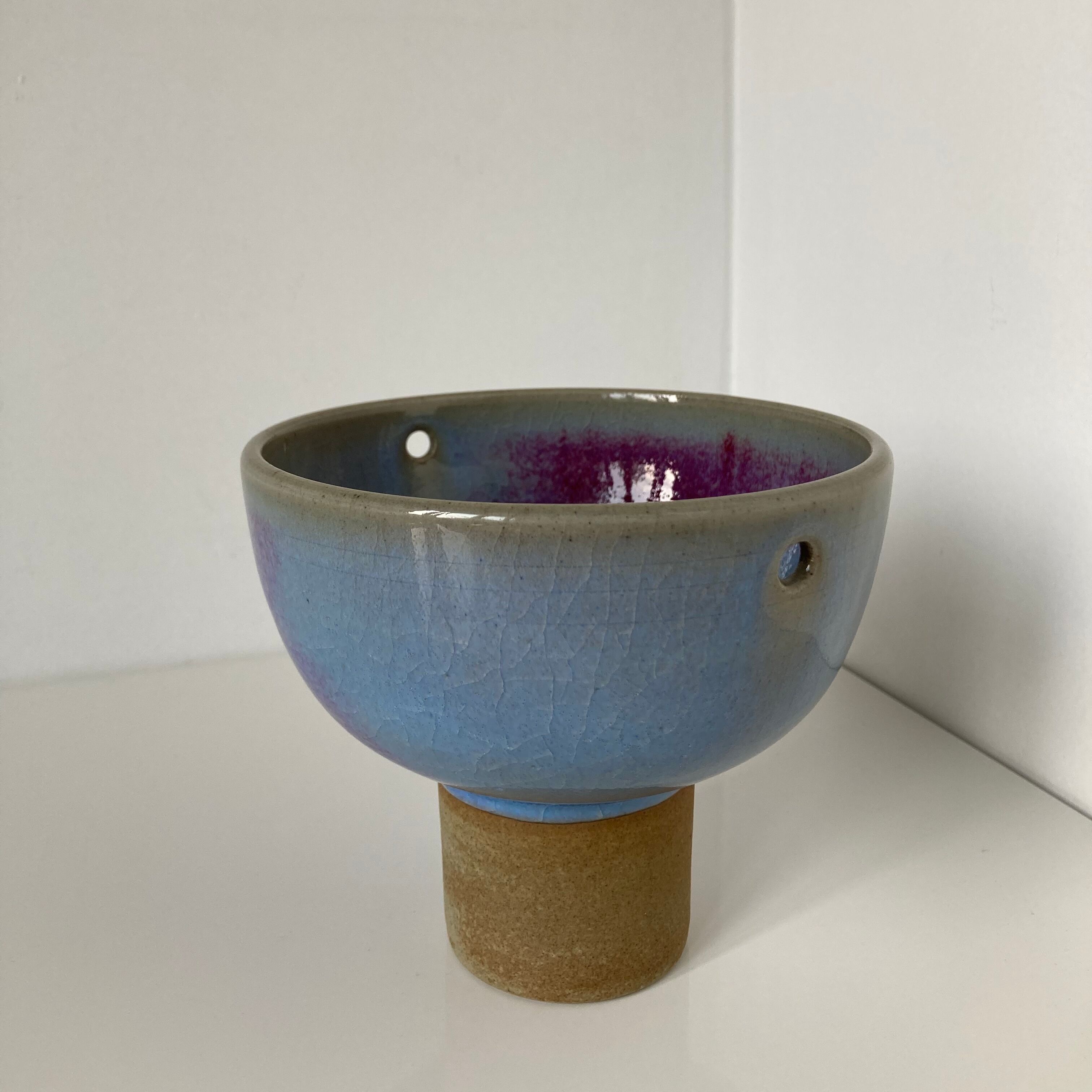 Beautiful Chinese porcelain standing cup covered with oxblood and moonlight