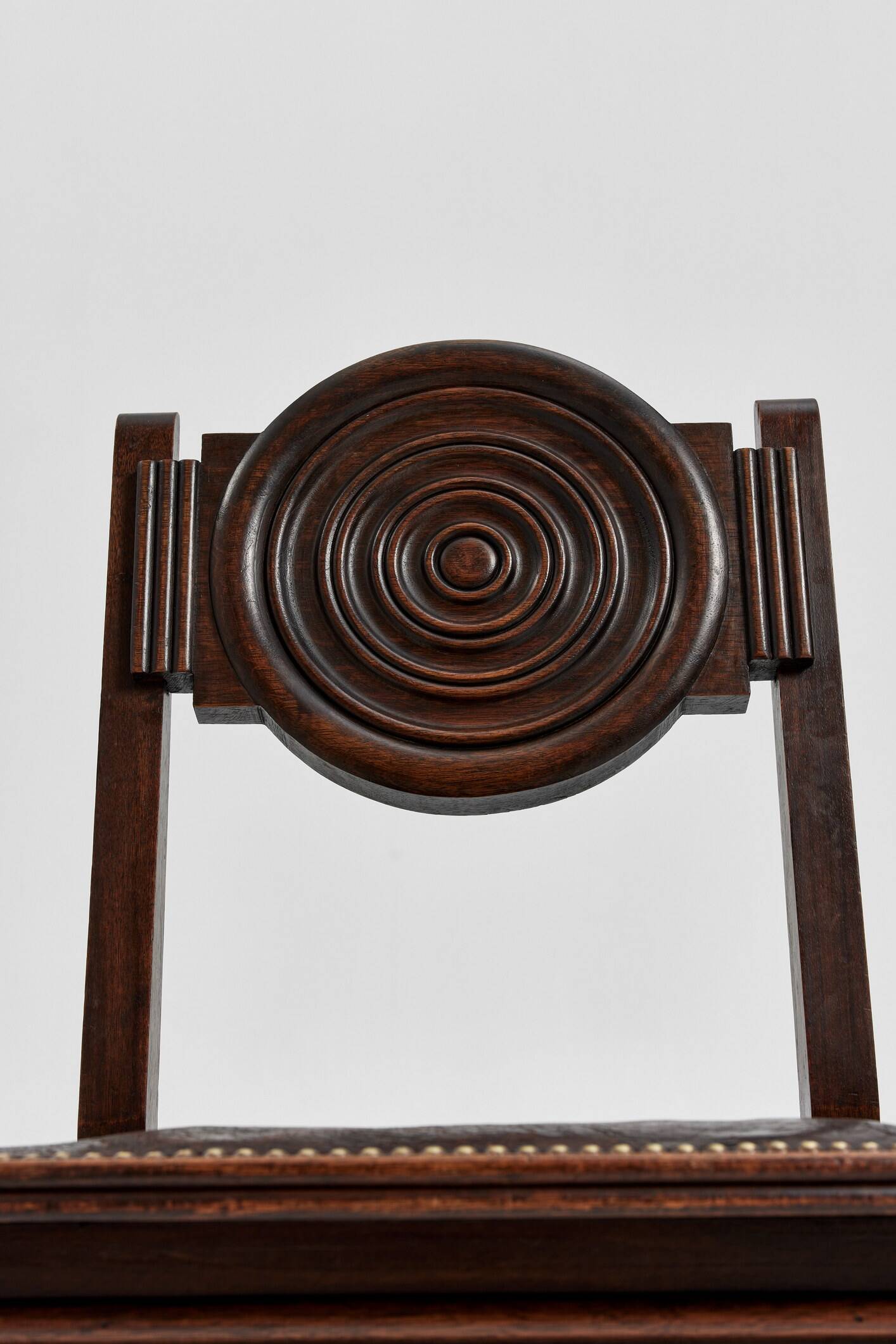 Ensemble de six chaises de salle à manger, acajou, France, années 1930 - Etienne Kohlmann